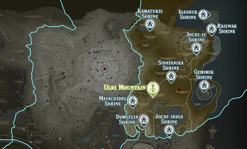 Ulri Mountain shrine locations