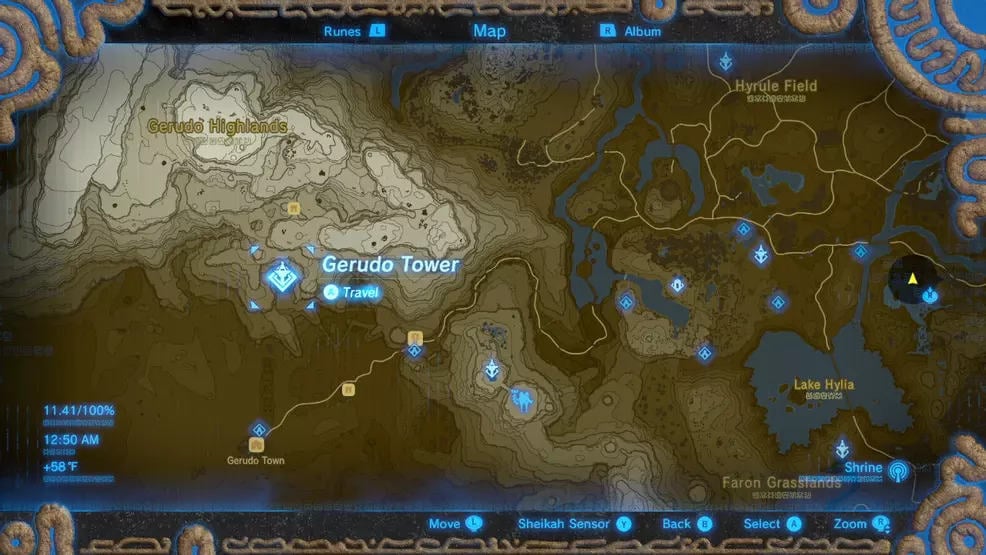 Breath of the Wild Gerudo Tower location