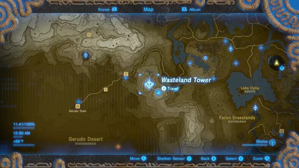 Breath of the Wild Wasteland Tower location
