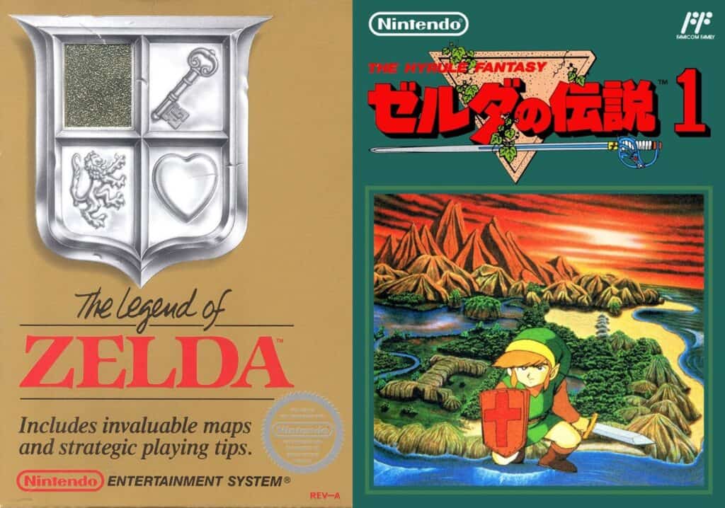 The Legend of Zelda box art comparison
