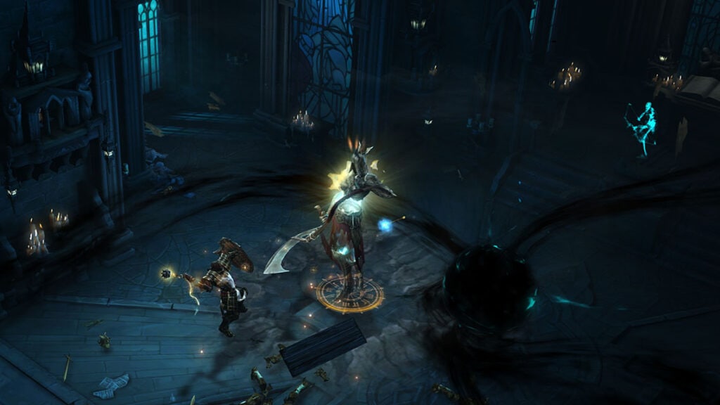 Boss fight in Diablo III: Reaper of Souls.