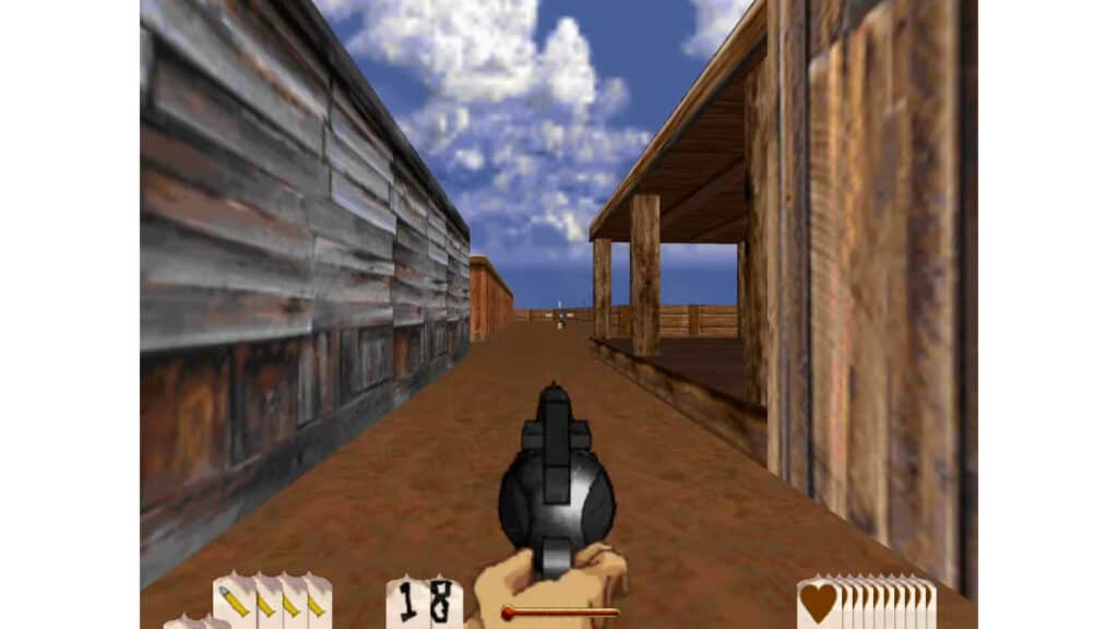 An in-game screenshot from Outlaws.