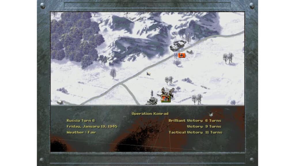 An in-game screenshot from Panzer General II.