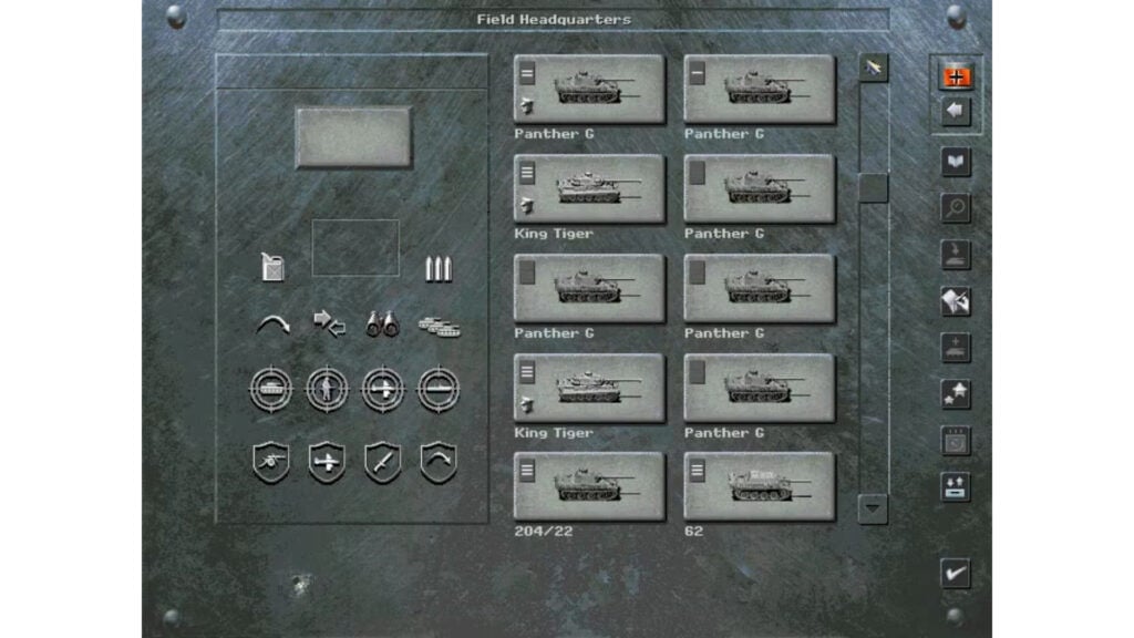 An in-game screenshot from Panzer General II.