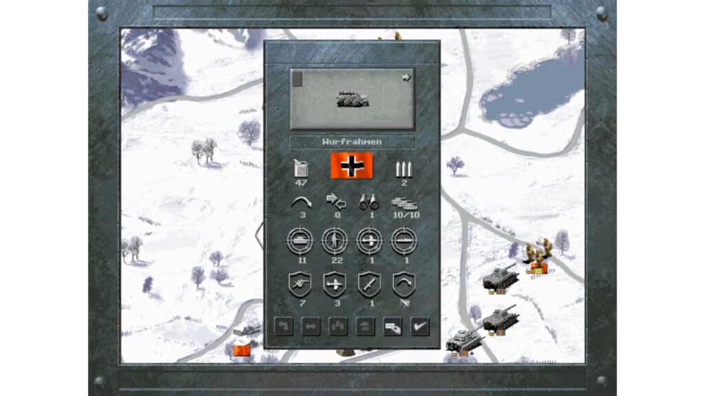 An in-game screenshot from Panzer General II.