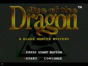 The start screen for Rise of the Dragon.