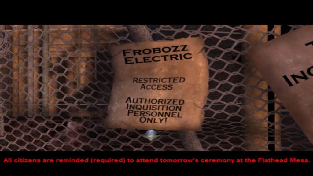 An in-game screenshot from Zork: Grand Inquisitor.