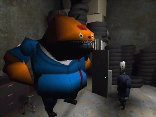 Orange monster and player character of Grim Fandango