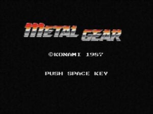 The title screen of the japanese version of Metal Gear.