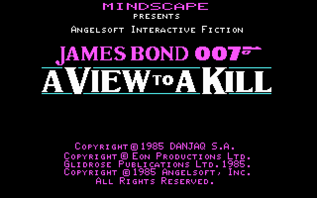 A View to a Kill Start Screen