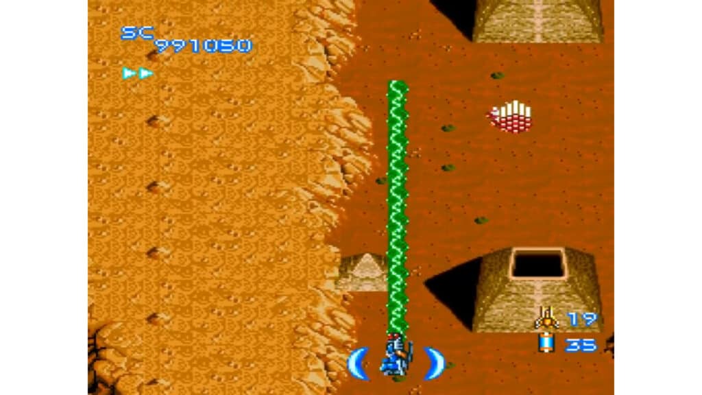 An in-game screenshot from Blazing Lazers.