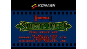 An in-game screenshot from Castlevania II: Simon's Quest.