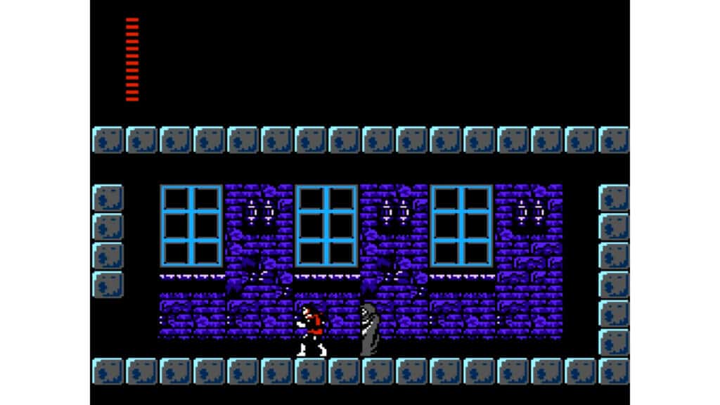 An in-game screenshot from Castlevania II: Simon's Quest.