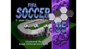 An in-game screenshot from FIFA Soccer 95.