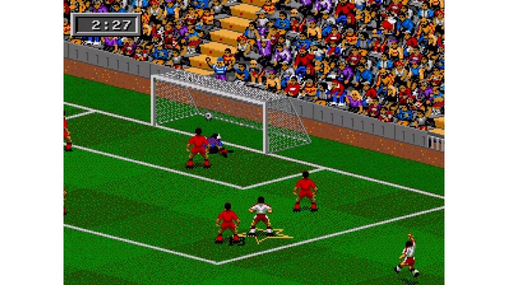 An in-game screenshot from FIFA Soccer 95.
