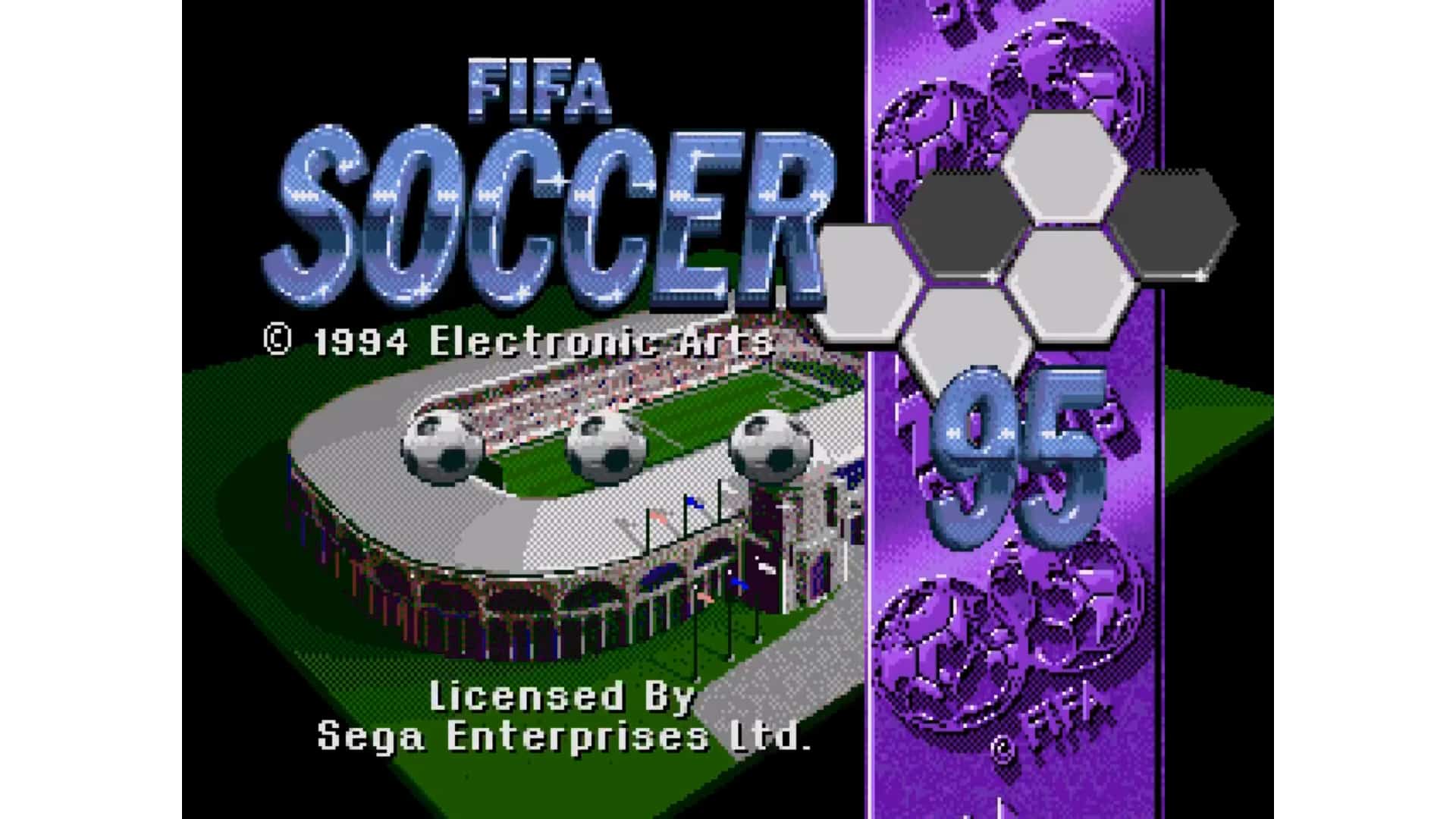 An in-game screenshot from FIFA Soccer 95.