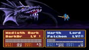 An in-game screenshot from Fire Emblem: Mystery of the Emblem.