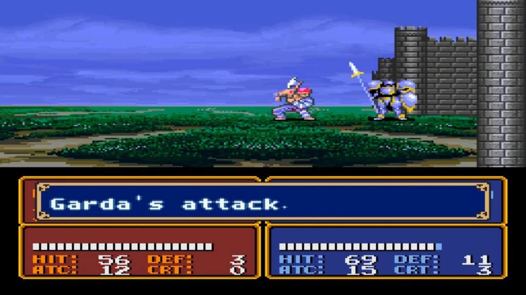 An in-game screenshot from Fire Emblem: Mystery of the Emblem.