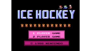 An in-game screenshot from Ice Hockey (1988).