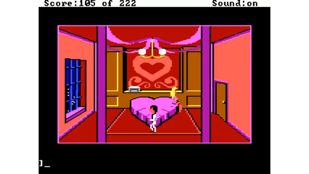 An in-game screenshot from Leisure Suit Larry in the Land of the Lounge Lizards.