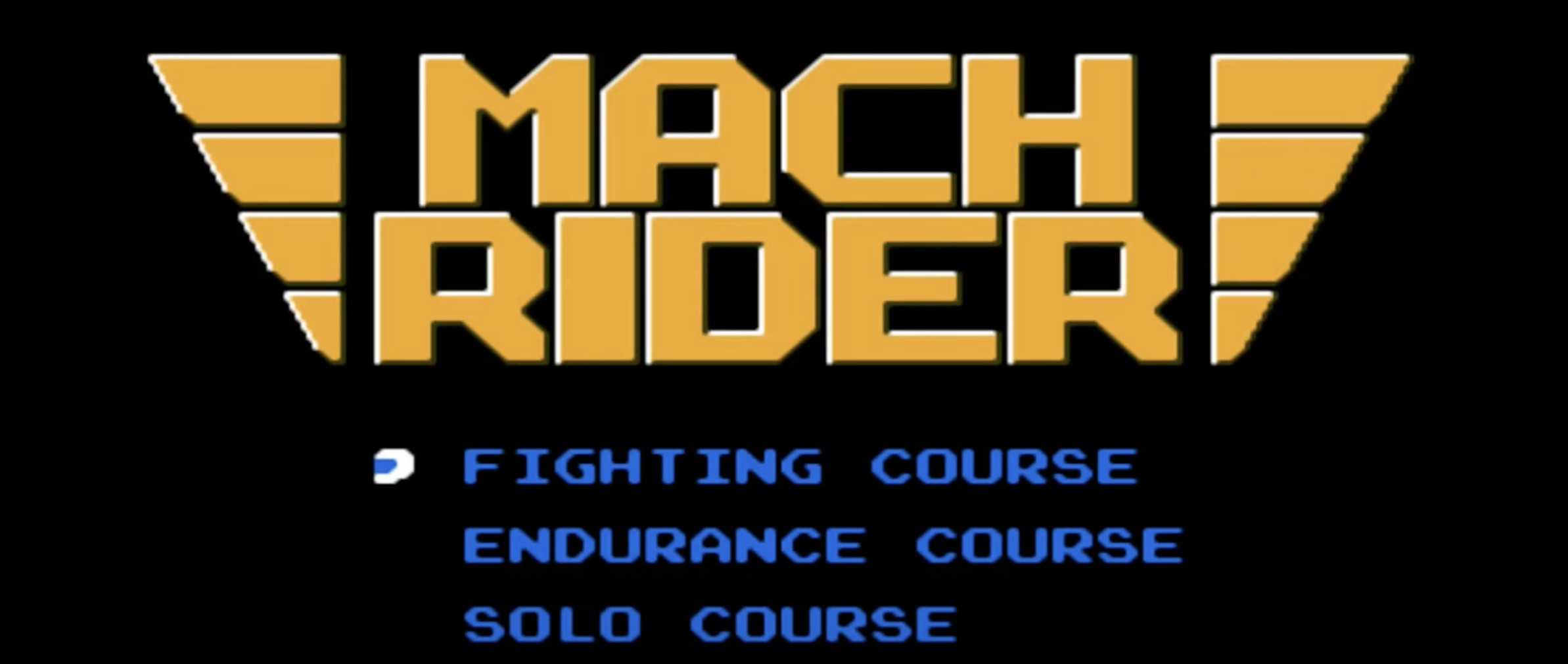 Mach Rider main menu
