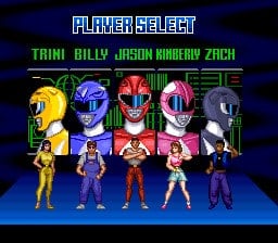 All five Mighty Morphin Power Rangers are playable in the SNES game.