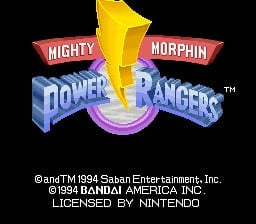 The title screen for the SNES version shows off the series' iconic thunderbolt logo.