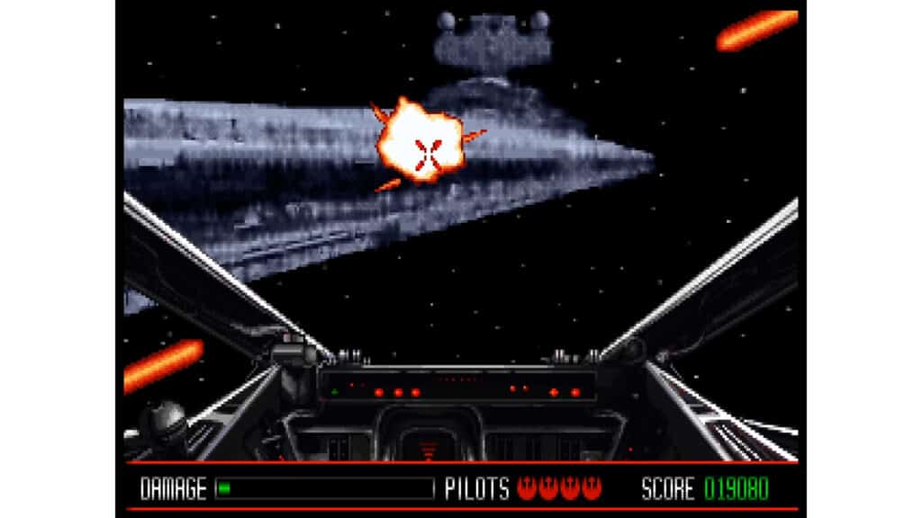 An in-game screenshot from Star Wars: Rebel Assault.