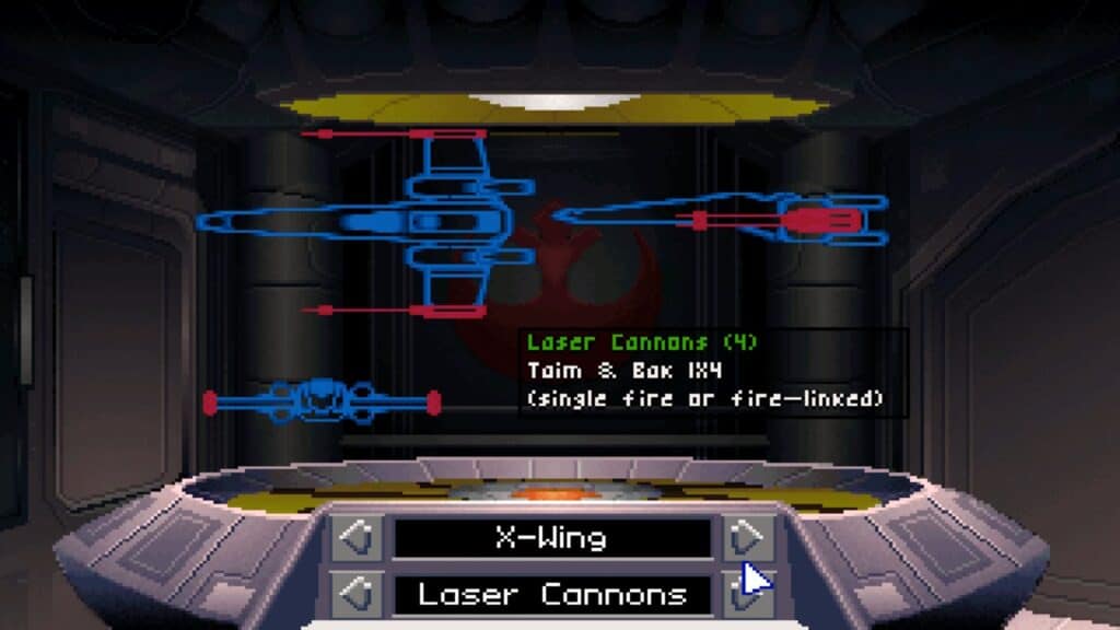 An in-game screenshot from Star Wars: X-Wing.