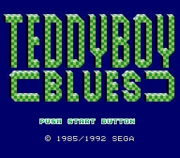 The title screen for Teddy Boy Blues is as enigmatic as the rest of the game.