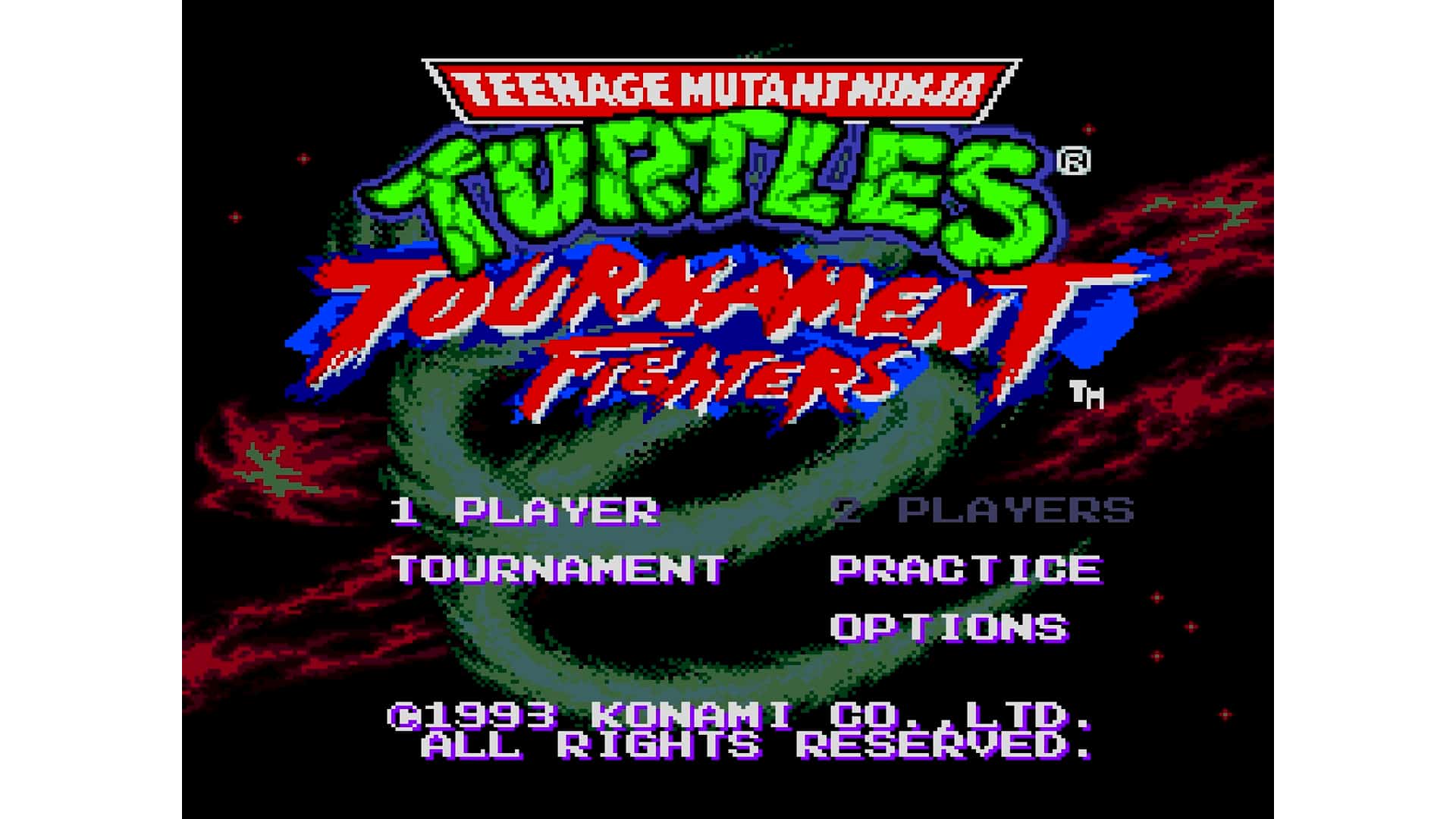 An in-game screenshot from Teenage Mutant Ninja Turtles: Tournament Fighters.