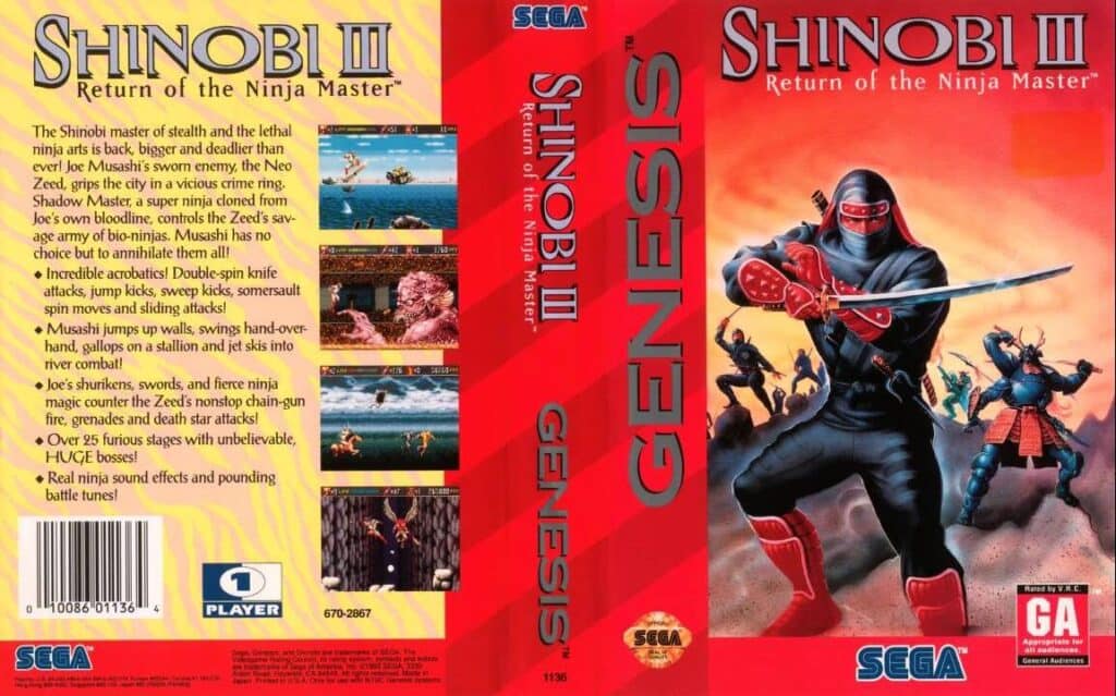 Shinobi III: Return of the Ninja Master box art