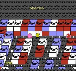 A Screenshot of Pac-manias gameplay with Pac-Man Cornered.