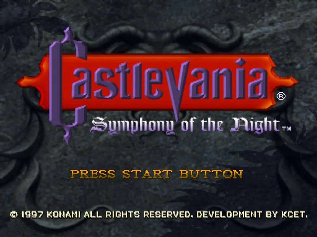 Screenshot of the main menu of Symphony of the night