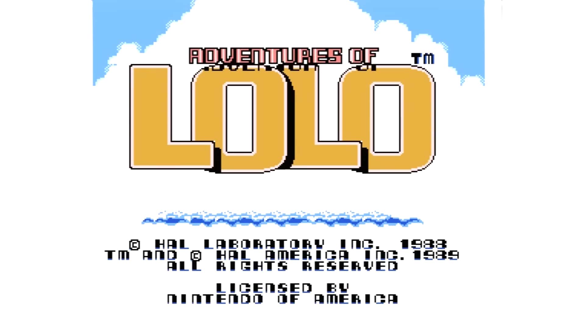 An in-game screenshot from Adventures of Lolo.