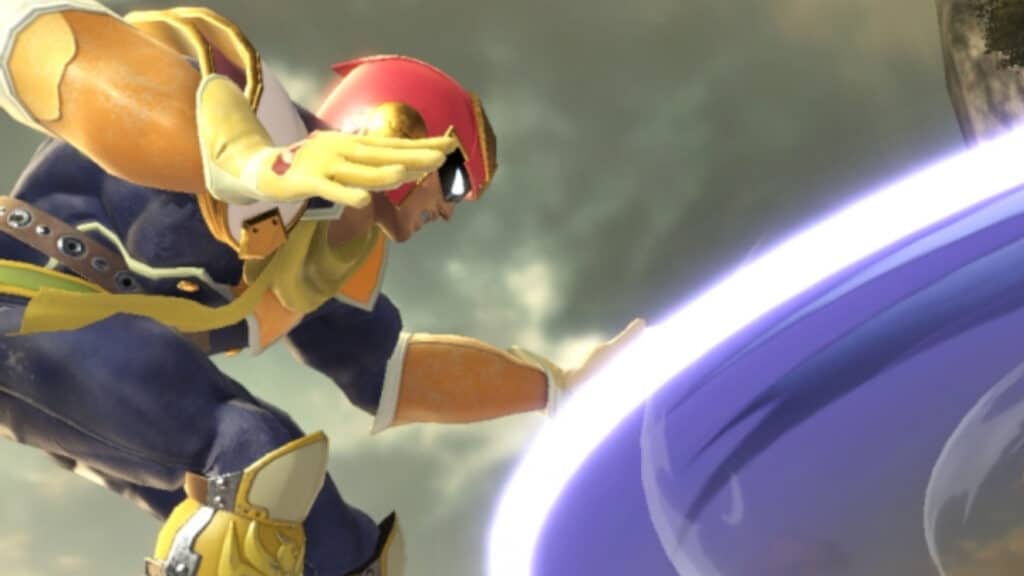 A Nintendo promotional image for Super Smash Bros. Ultimate starring Captain Falcon.
