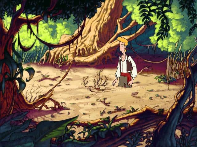 Guybrush Threepwood finds himself in a sticky situation.