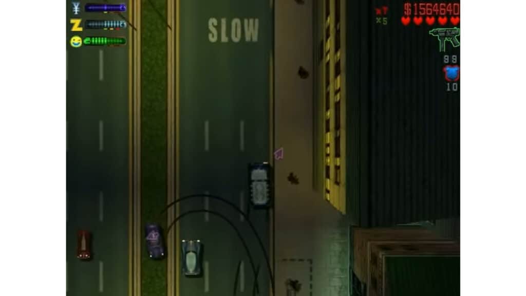 An in-game screenshot from Grand Theft Auto 2.