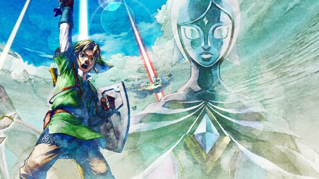 A Nintendo promotional image for The Legend of Zelda: Skyward Sword HD.
