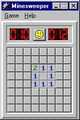 The classic Minesweeper window is familiar to many computer users.