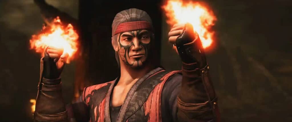 Liu Kang harnesses the power of fire in Mortal Kombat X.