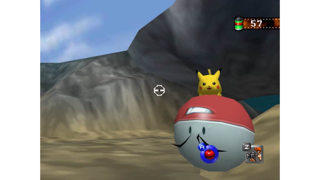 An in-game screenshot from Pokemon Snap.