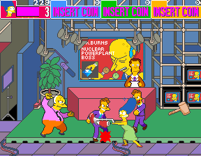 Screenshot from The Simpsons (arcade game).