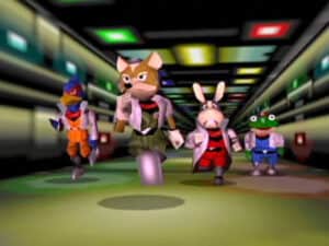 The heroes of Star Fox 64 charge into action.
