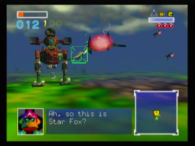 Star Fox 64 is known for creative enemy designs, like this imposing mech.