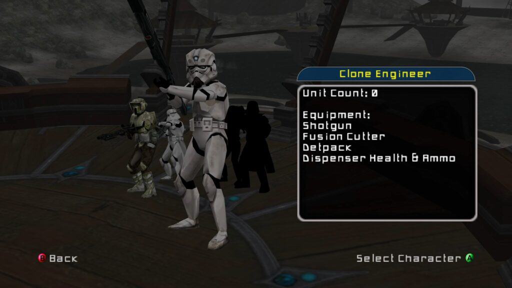 An in-game screenshot from Star Wars: Battlefront II (2005).