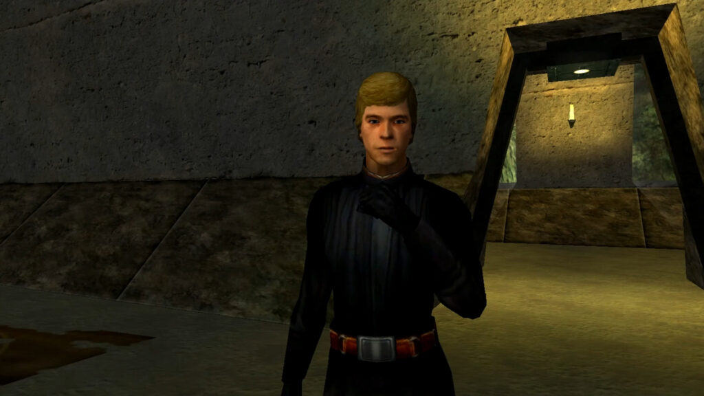 An in-game screenshot from Star Wars Jedi Knight: Jedi Academy.