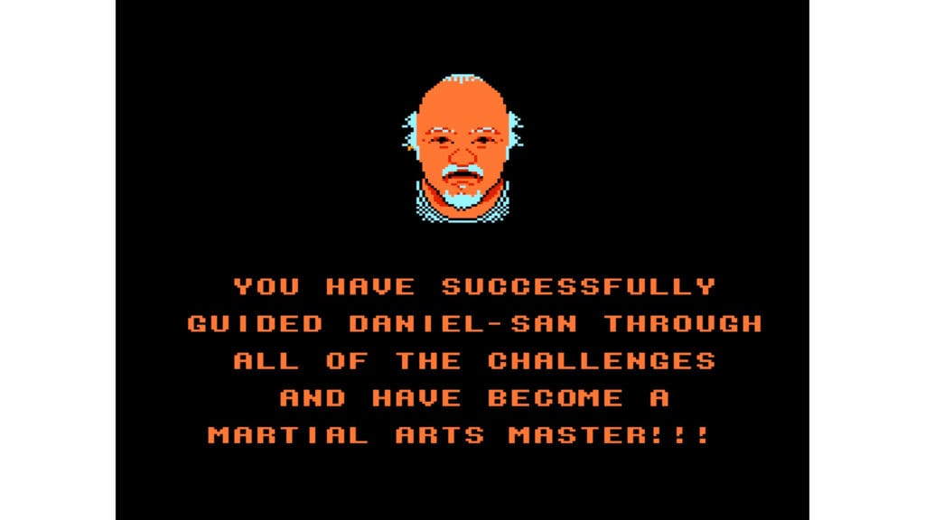 An in-game screenshot from The Karate Kid.
