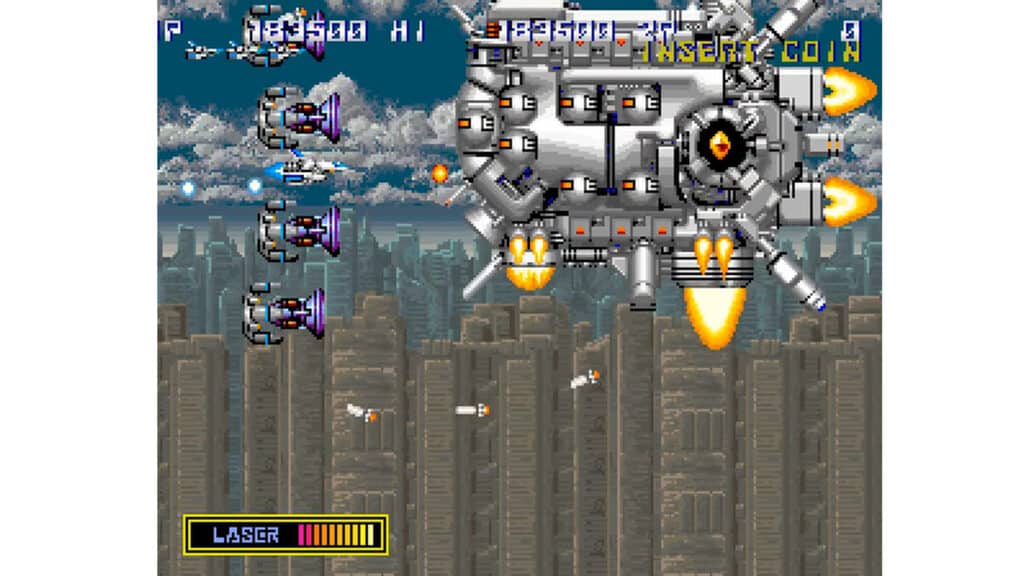 An in-game screenshot from Thunder Cross.