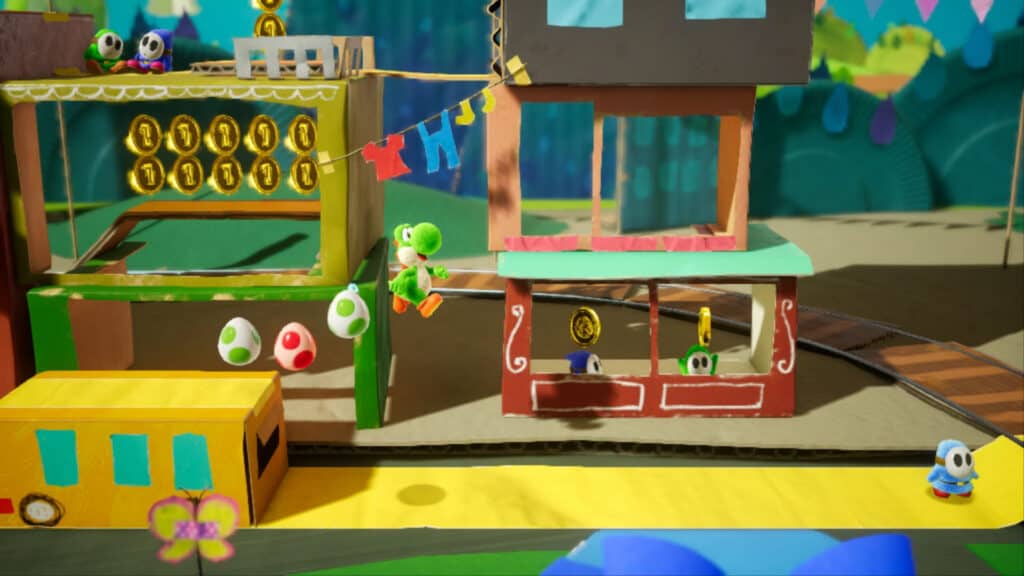A Nintendo promotional image for Yoshi's Crafted World.